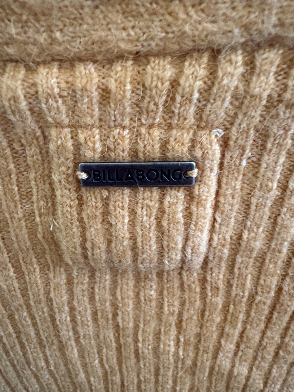 Billabong Women's Ribbed Button-Front Cardigan Orange/Tan - Picture 4 of 4
